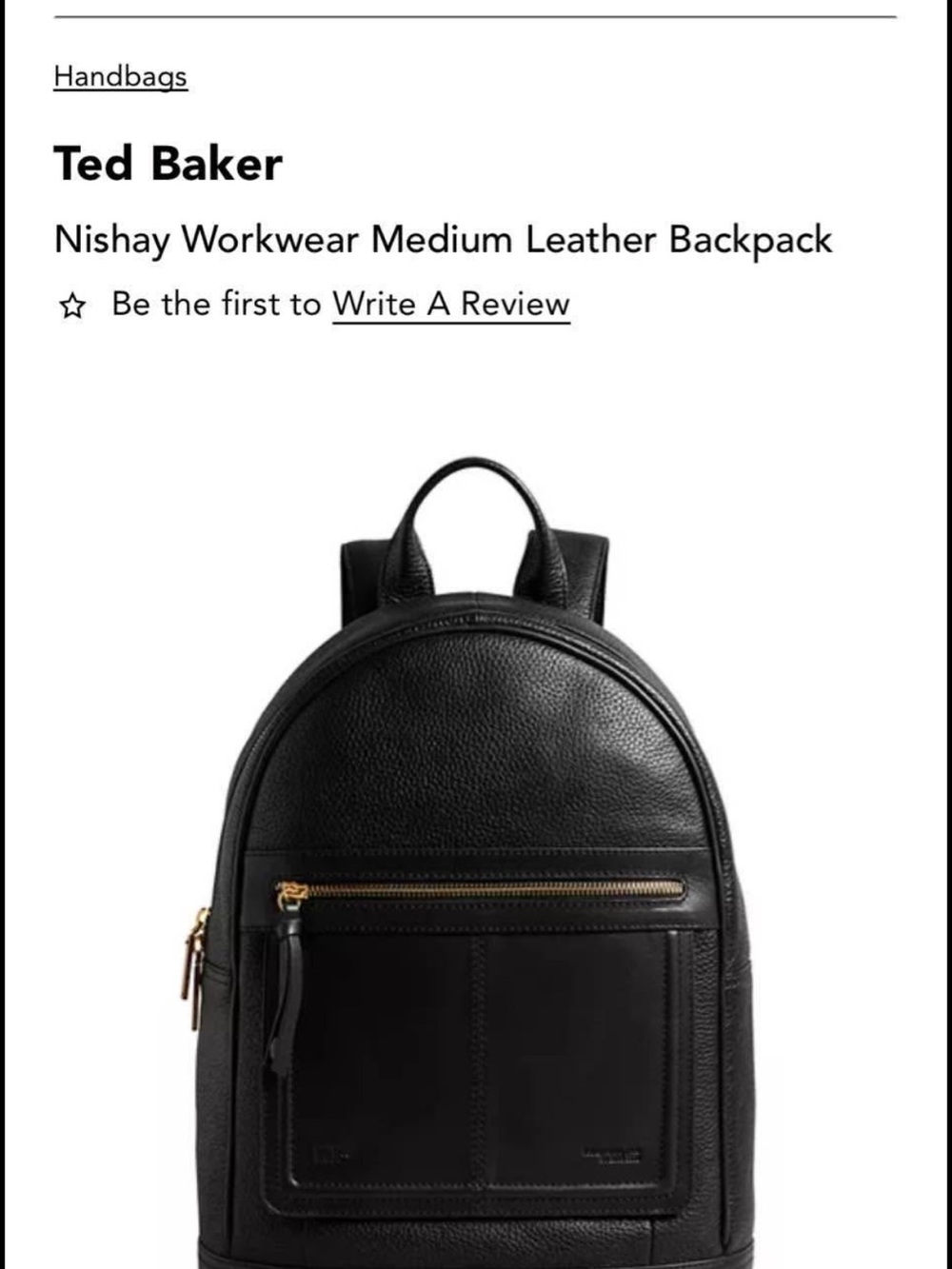 Ted Baker Nishay Workwear Medium Leather Backpack